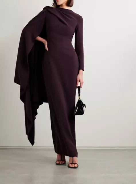 NEW Solace London The Lydia Maxi Dress in Plum UK 468101416