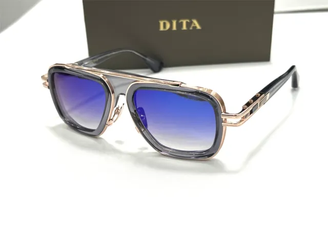 Dita LXN-EVO DT DTS403 A-02 Crystal Grey/White Gold Metal Sunglasses Blue