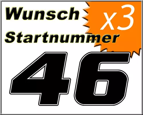 3X WUNSCH - Startnummer - Auto Motorrad-Aufkleber - Nr.+Farbe+Größe+Design  ausw. EUR 13,55 - PicClick FR