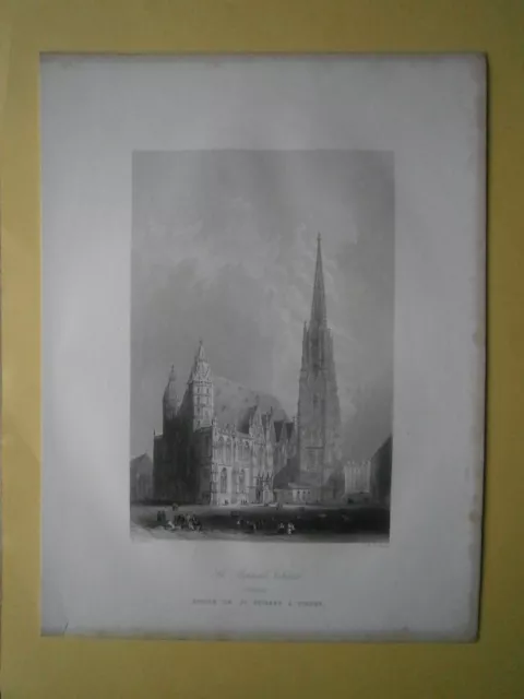 1842 Bartlett print ST. STEPHEN'S CATHEDRAL, WIEN VIENNA, AUSTRIA, #48