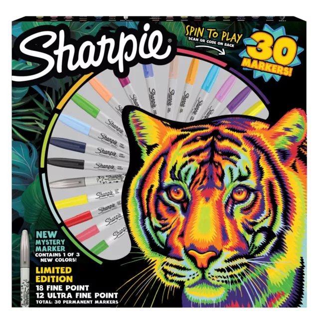 Sharpie Permanent Markers, Ultra Fine Point, Pastel Colors, 30