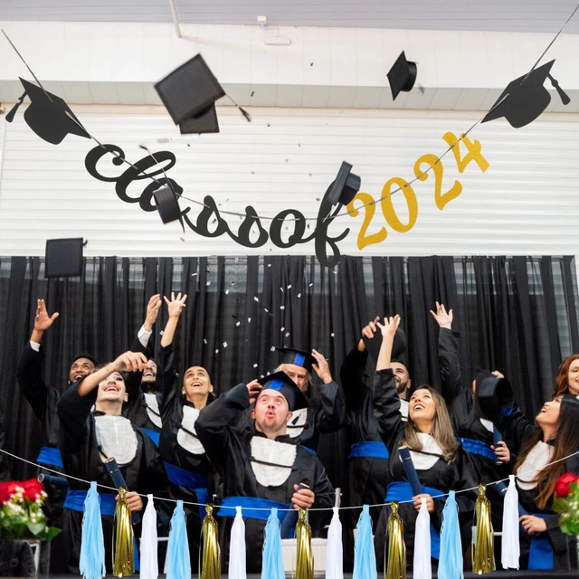 Ghirlanda Decorativa Laurea Classe 2024 - Striscione Messicano Con Fiori Pompon E Nappe Carta - Fiesta Tema Messico - 4