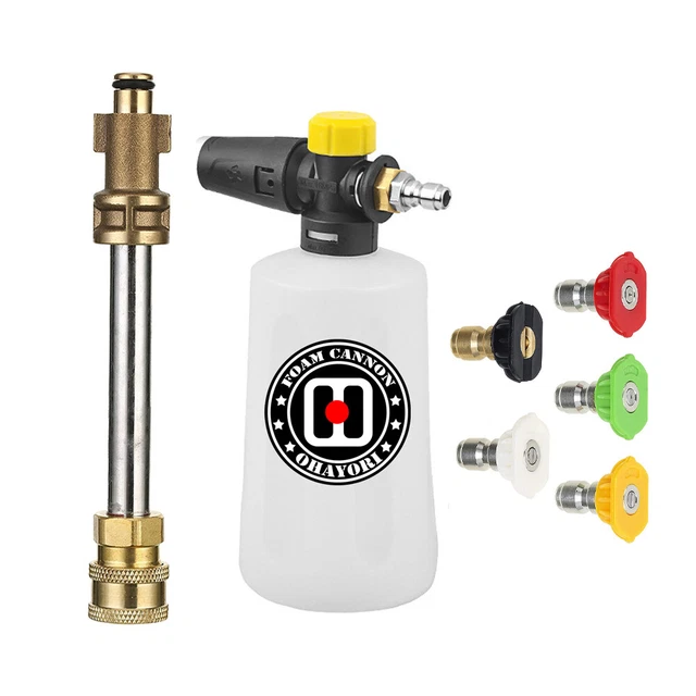 FOAM CANNON PRESSURE Washer for Bosch Husky Ryobi with 5 Nozzle Tips 1/