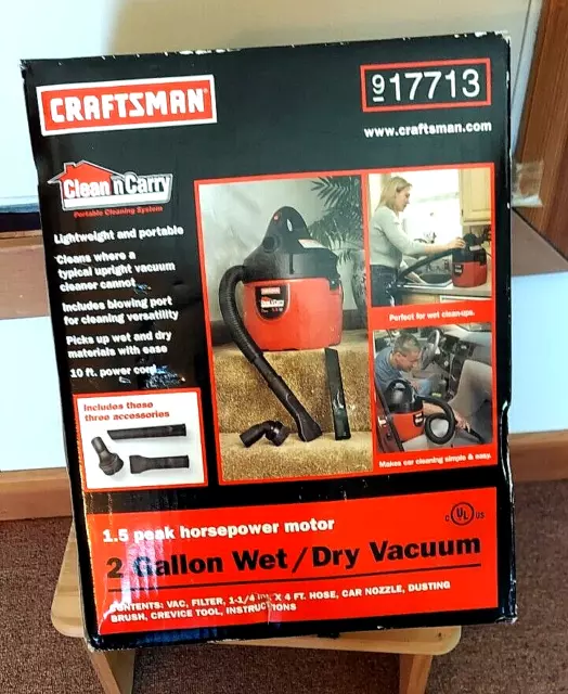 Craftsman 917713 1.5 Peak Hp Motor 2 Gal. Wet, Dry Shop Vacuum unopened box NOS6