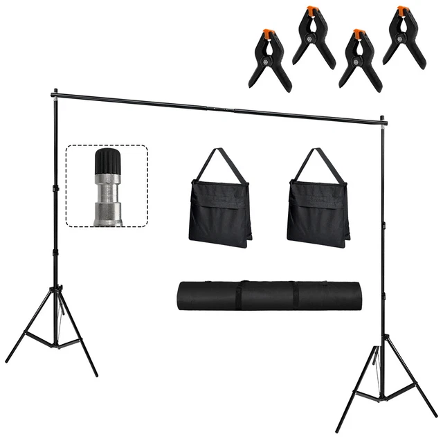 2,1 x 3m Fotostudio Hintergrundsystem Teleskop Hintergrund Stativ Set Mit Tasche