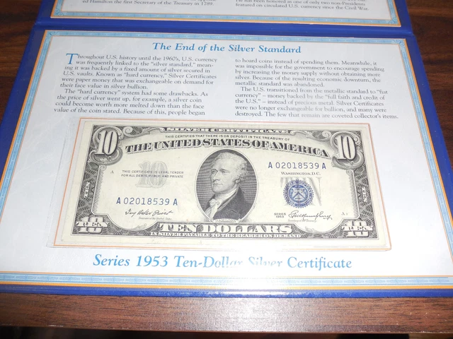 PCS AMERICA'S LAST TEN-DOLLAR SILVER CERTIFICATE - w POSTAGE STAMPS 3
