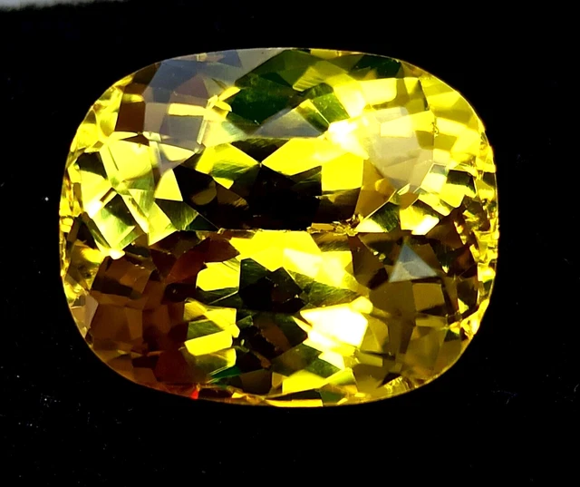 GRANDE pietra preziosa rara naturale con taglio a cuscino, zaffiro giallo...