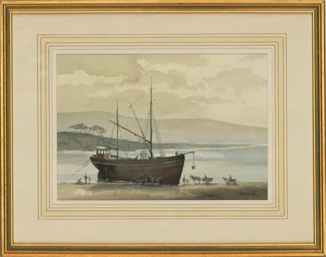 Brian Ottley  - 1989 Watercolour, Schooner Alpha