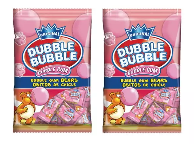 932886 2 X 85G Bag Original Dubble Bubble Bubble Gum Bears Gum Usa