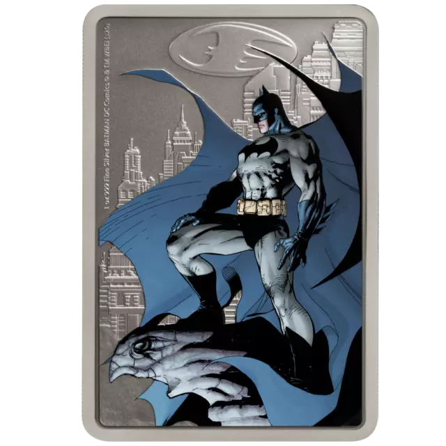 Silbermünze The Caped Crusader™ Gotham City™ (1.) 2020 Niue - 1 Oz AF in Farbe