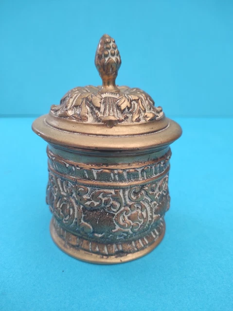 Petite Boîte à Bijoux En Bronze Avec Décor Riche - Occasion Bon état - Coffret Vintage