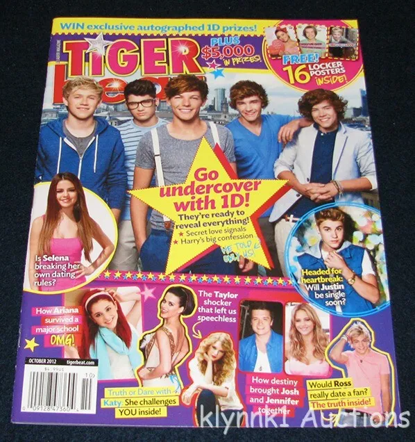 Tiger Beat Magazine Oct 2012 One Direction Harry Liam Louis Justin Bieber Selena