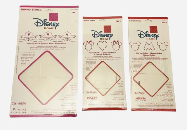 Lote de 3 manualidades de plantillas deslizantes de la princesa Mickey Minnie de Disney Home