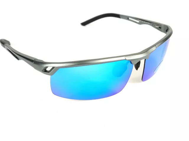 DUCO MENS SPORTS Grey Metal Frame Case Blue Mirror Lens UV 400 Sunglasses  £24.95 - PicClick UK