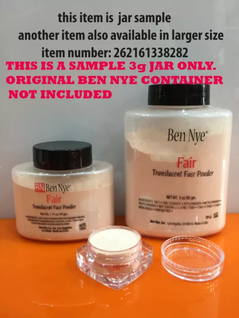 Ben Nye Fair Translucent Powder Makeup Powder 3g jar sample NEW