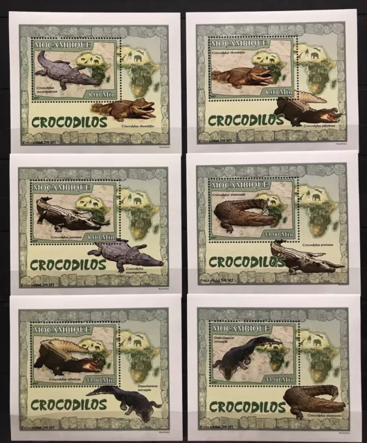 Mozambique 2007 - Crocodiles / Reptiles / Fauna  - 6 Luxes - stamps - MNH** YH