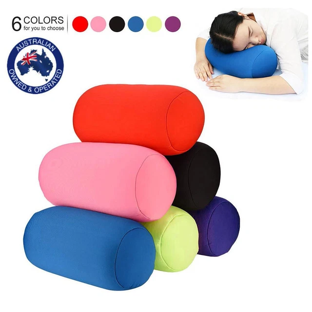 Roll Pillow Home Seat Head Rest Neck Support Travel Micro Mini Microbead-Cushion