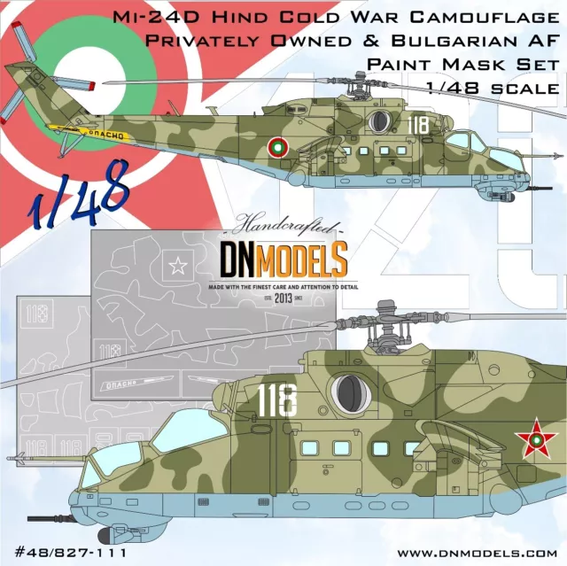 Mi-24 Hind Cold War Camo Private & Bulgarian AF Paint Masks DN Models 1/48