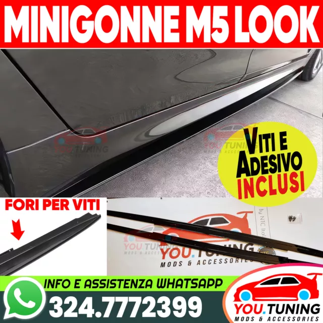 LAME SOTTO MINIGONNE BMW SERIE 5 3 4 F10,F20 F30 G20 *M5Look* + KIT DI MONTAGGIO