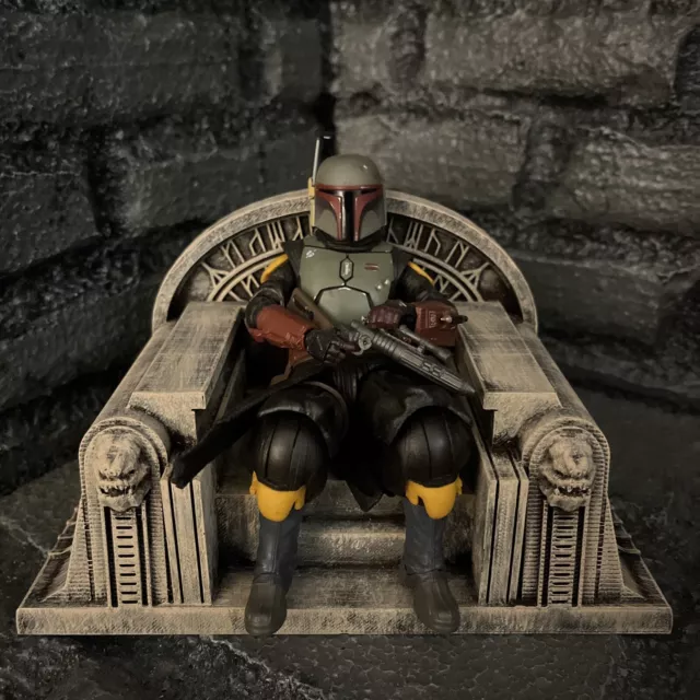 Star Wars Black Series Boba Fett Throne 1/12 Figure Custom The Mandalorian Book