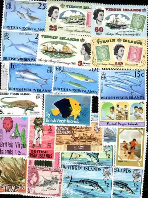 ILES VIERGES - VIRGIN ISLANDS collections 10 à 100 timbres différents