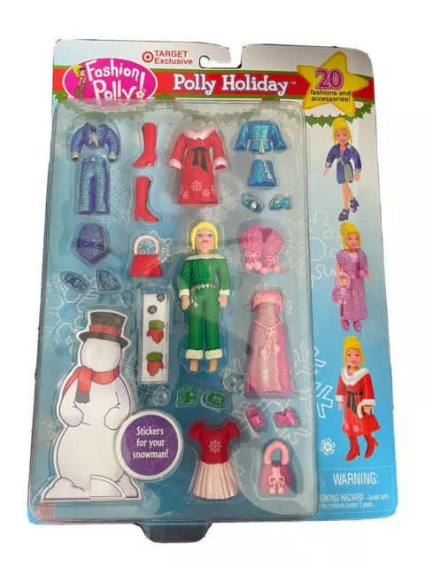 Polly Pocket Holiday New Year Winter Set 2002 Clothes & Accessories NRFB Glitter