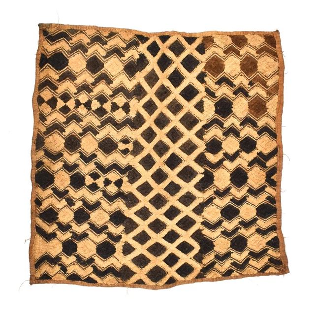 Arte africano cuadrado Raffia textil cubano