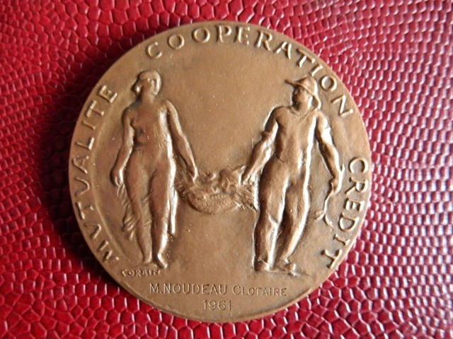Profesionales / De Sociedad - MÉDAILLE BRONZE MINISTÈRE DE L Agriculture Mutualite Cooperation Credit Par Corbin 51 Mm Poids 78 Gr 706517519