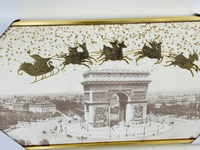 "Arte de pared de lienzo de Raz Imports 18,5" NAVIDAD PARIS Arco del Triunfo Navidad 🙂 2