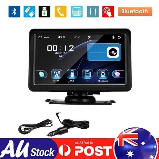 7" Portable Car Stereo Radio Wireless Apple Carplay Android Auto FM Bluetooth AU