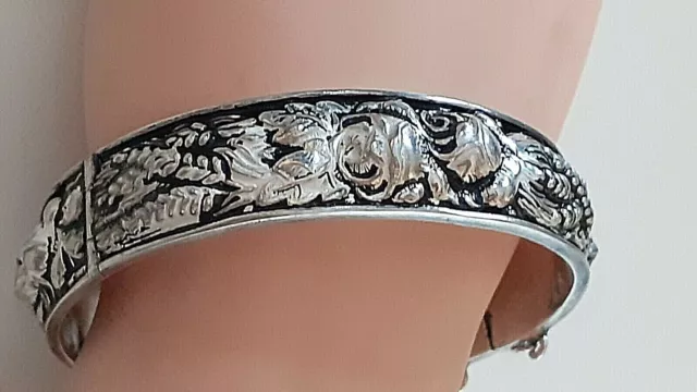 SILBER DESIGN ARMREIF ° 835 / 1000 ° Jugendstil ° Meistersignet ° Antikschmuck