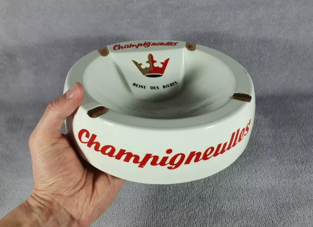 Ancien cendrier publicitaire Kronenbourg en faïence de Sarreguemines 1950's