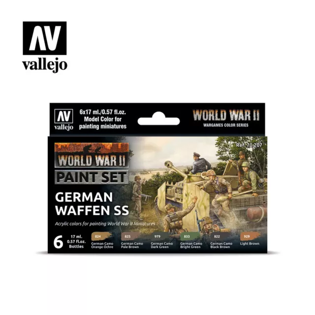 (VAL70207) - AV Vallejo Model Color Set - WWII German Waffen SS (6)