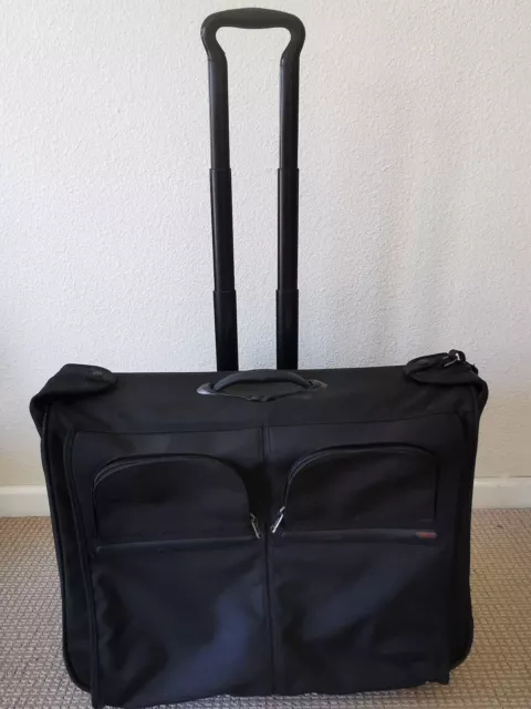 TUMI Black Alpha Ballistic Nylon Long Wheeled Garment Bag Luggage 22031D4