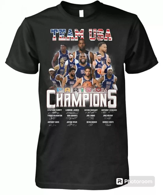 USA MEN’S NATIONAL Basketball Team Paris 2024 Olympic Champions TShirt