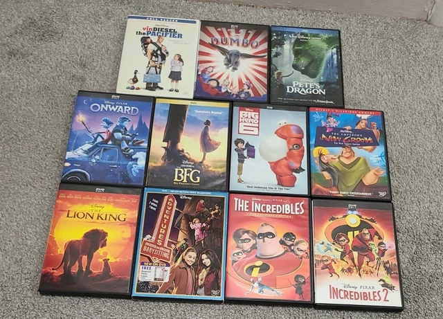 DVD Walt Disney- Lot of 11 movies - BFG, Lion King, Incredible, Dumbo, Onward +