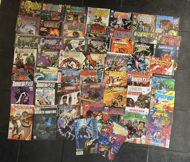 Bundle Job Lot 51 Marvel Comics Thunderbolts Avengers Spiderman X Men Gen X