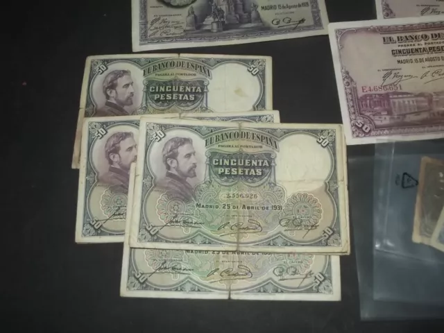 LOT de 19 Billets  de banque ESPAGNE  SPAIN ESPANA  1928 2