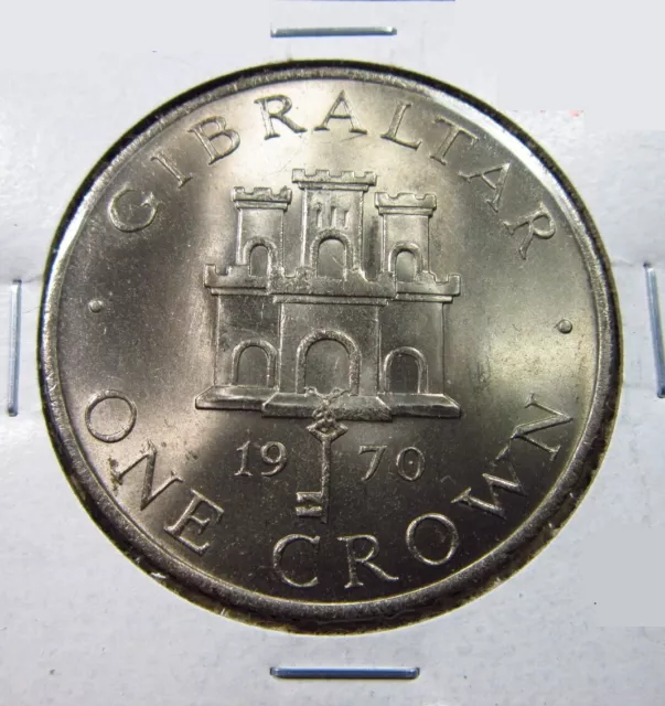 GIBRALTAR 1 Crown 1970 UNC KM#4 British United Kingdom QEII 8704# Coin Money