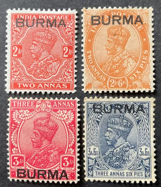 Burma 1937 4 x stamps mint hinged