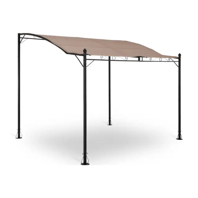 Tonnelle De Jardin Terrasse Pergola Tente Pavillon Réception Toile Beige 2,6x3m