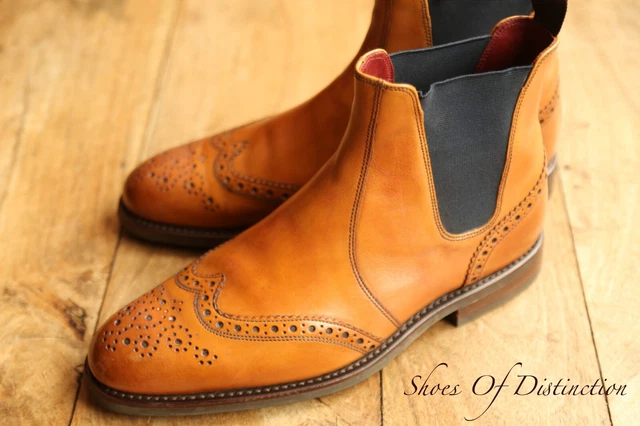 LOAKE DESIGN TAN Brown Leather Brogue Chelsea Boots Shoes Men s UK 7 US 8 EU 41 69.00 PicClick UK