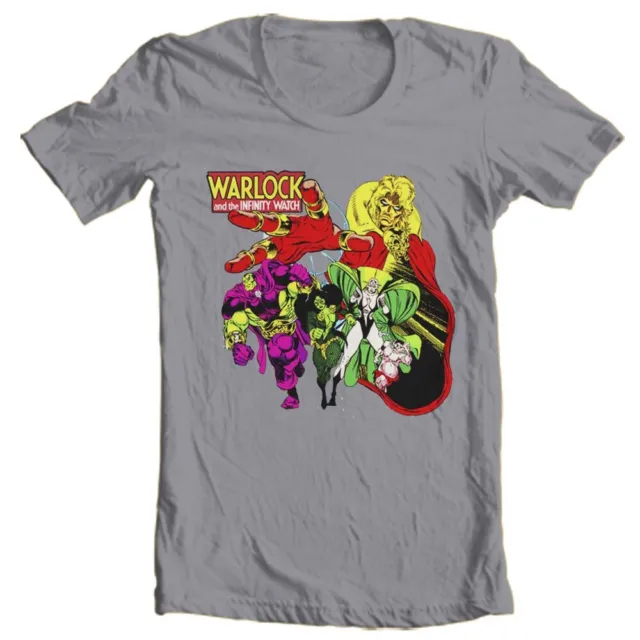 Adam Warlock Infinity Watch T-shirt 70s gray tee Marvel Comics Bronze Age