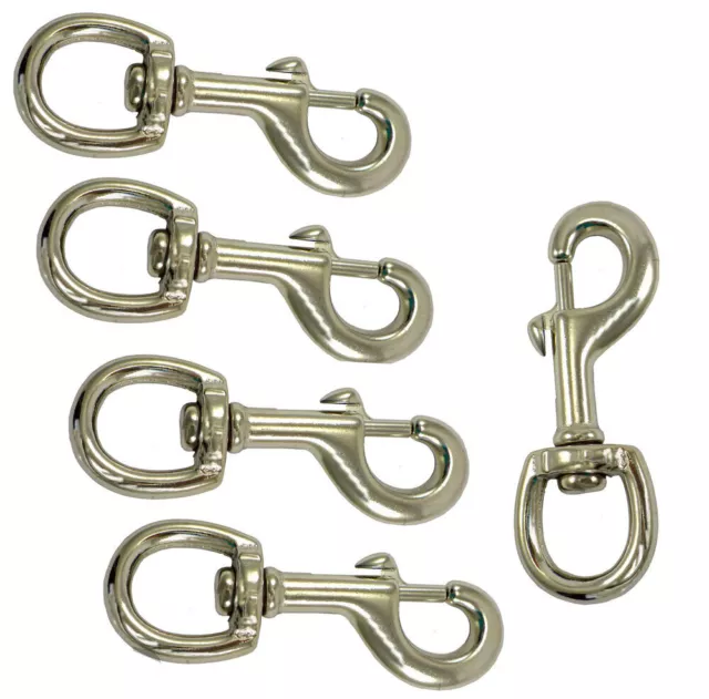 Heavy Snap Hook Clip Nickel Plate Steel Easy Open Horse Rope Lead Rug 7/8" 21mm