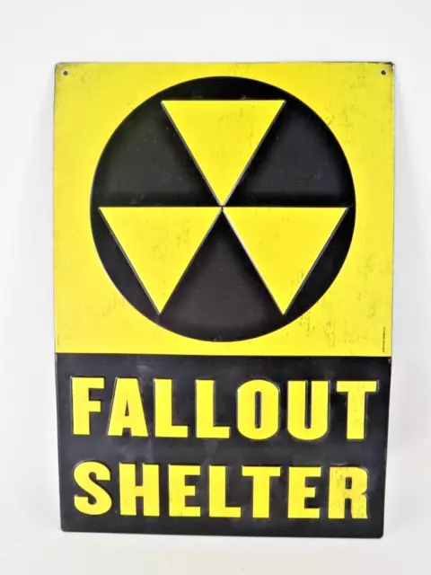 Open Road Brands Metal Reproduction 1960'S Civil Defense Fallout Shelter Sign