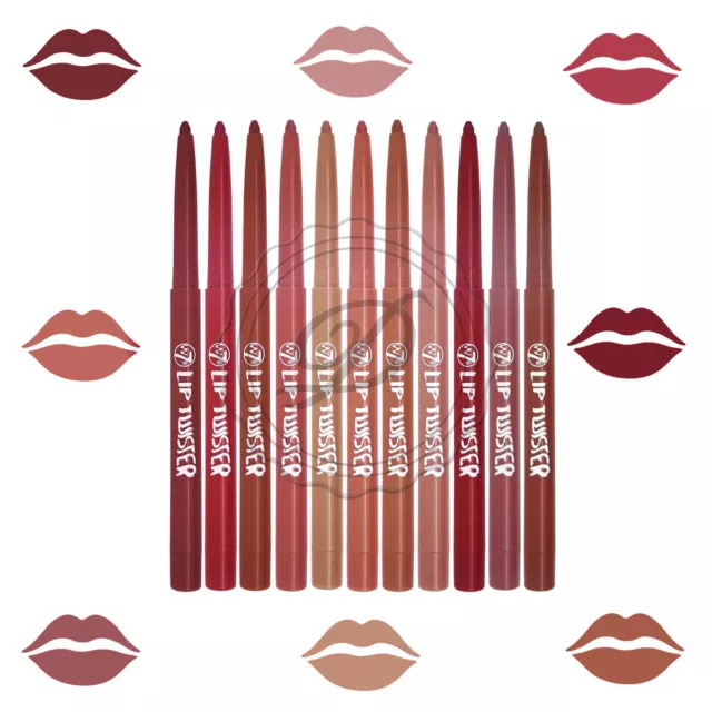 W7 Lip Twisters - Colours Crayon Outline Liner Red Pink Nude Natural Draw Define