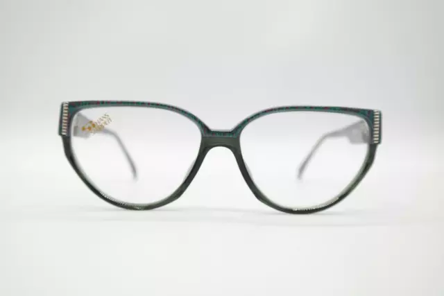 Vintage Hans Stepper SI 51 Vert Rouge Or Ovale Lunettes Monture NOS