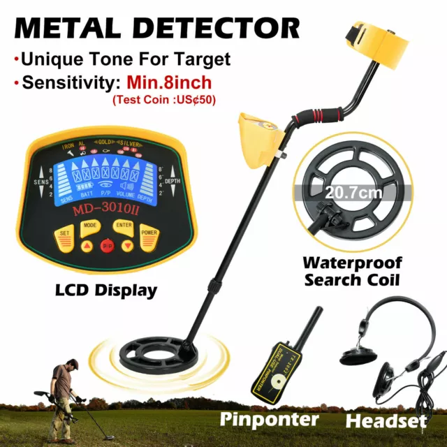 Metal Detector Deep Sensitive Treasure Hunter Searching Gold Digger LCD Light AU