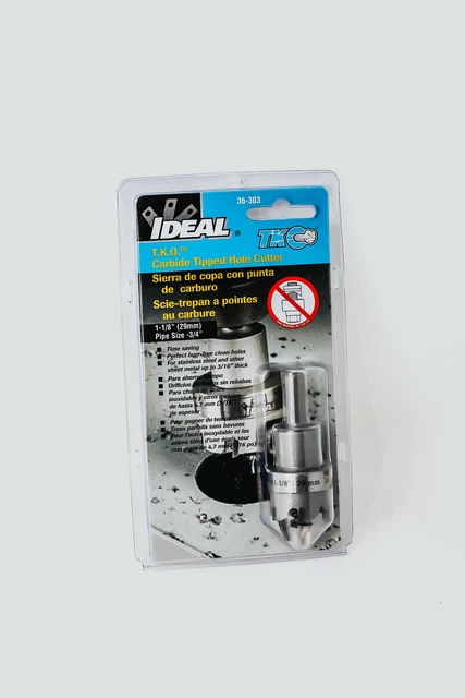Ideal 36-303, TKO Carbide Tipped Hole Cutter, 1-1/8 in, Pack of 6 pcs