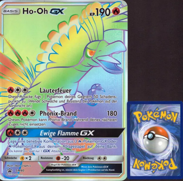 Pokemon Black Star Promo Card: HO-OH GX - SM57 - Ultra Rare Holo